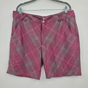 ♧ Page & Tuttle Womens Glen Plaid Shorts Purple Pink and Gray Size 16